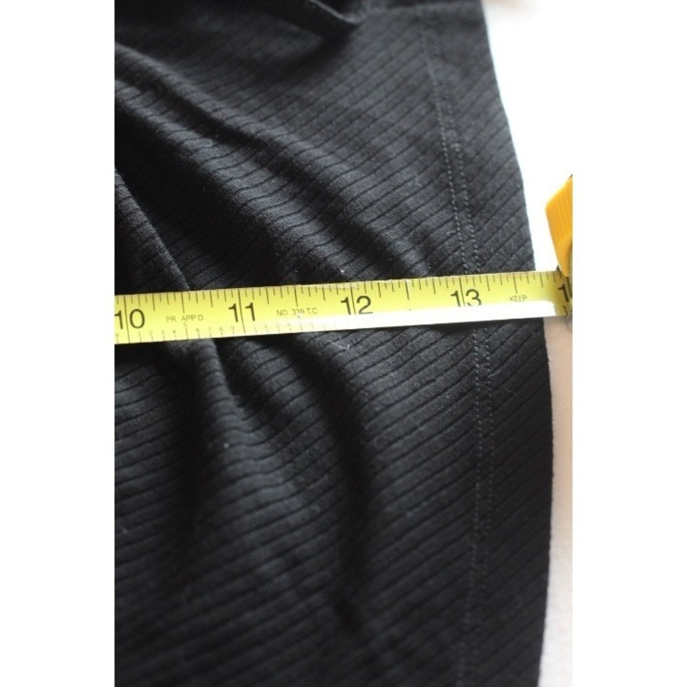 Lulus Black Ribbed Square Neck Side Ruched Drawstring Tank Top Large NEW - Picture 7 of 7